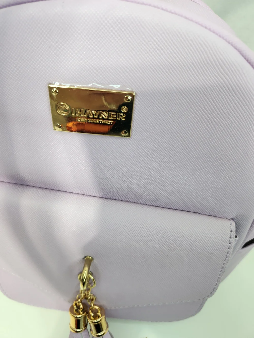 Lilac Kids Mini Tassel Backpack with Gold Accents